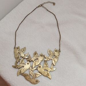 Goldtone Bird Necklace